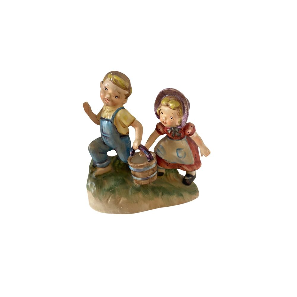 VTG Lefton China Jack & Jill Figurine #1256 Japan Hand Painted Porcelain
